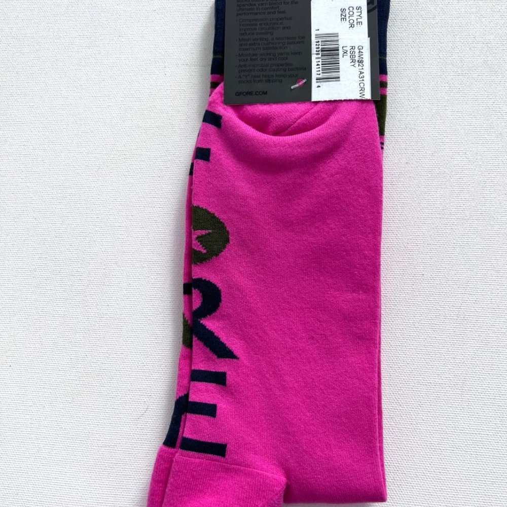 G/FORE Crew Socks Raspberry Navy ( L/XL ) - Picture 4 of 4